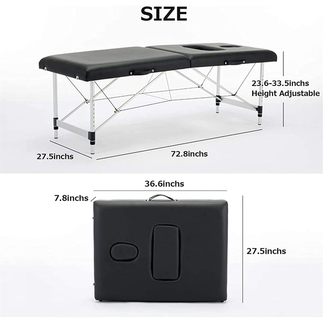 Beauty Salon Aluminium Frame Lightweight Portable Massage Bed